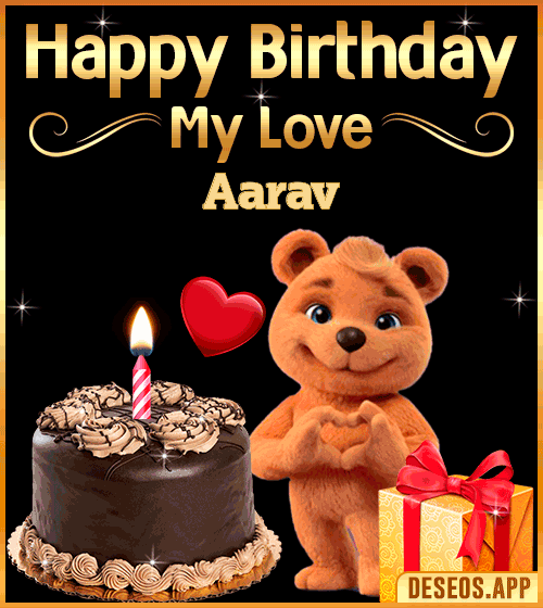 Happy Birthday My Love Cake GIF Aarav