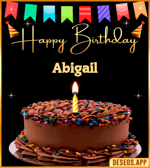 Birthday Cake With Gif Abigail
