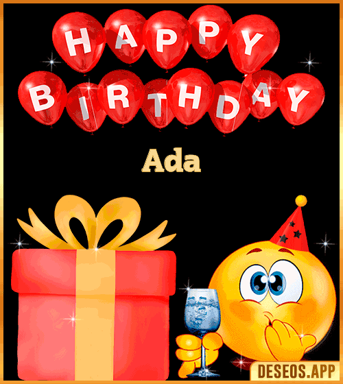 Happy Birthday gif for WhatsApp Ada