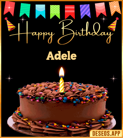 Birthday Cake With Gif Adele
