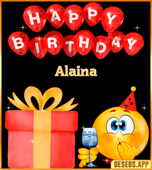 Happy Birthday gif for WhatsApp Alaina
