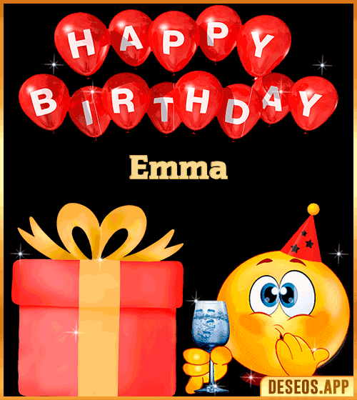 Happy Birthday gif for WhatsApp Emma