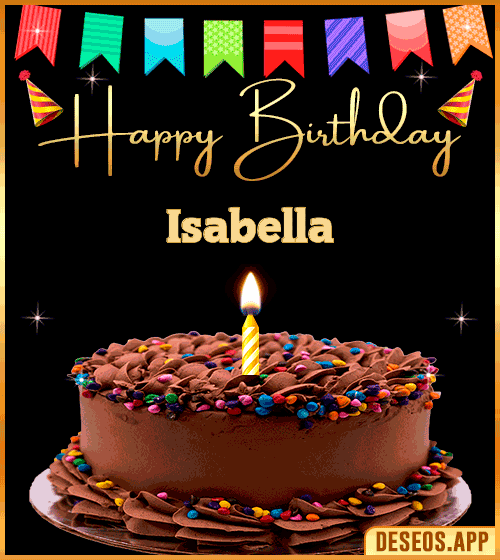 Birthday Cake With Gif Isabella