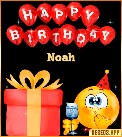 Happy Birthday gif for WhatsApp Noah