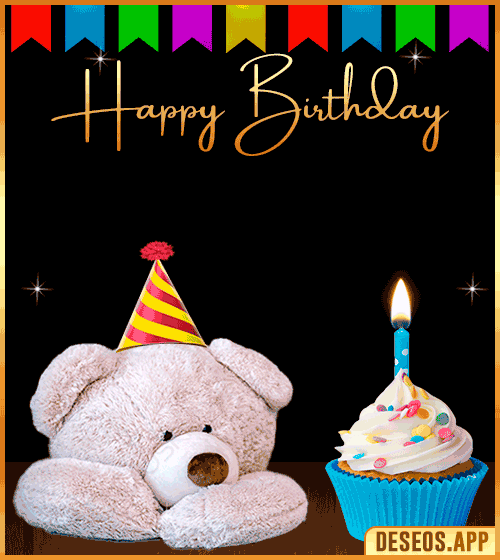 Cute Bear Happy Birthday Gif