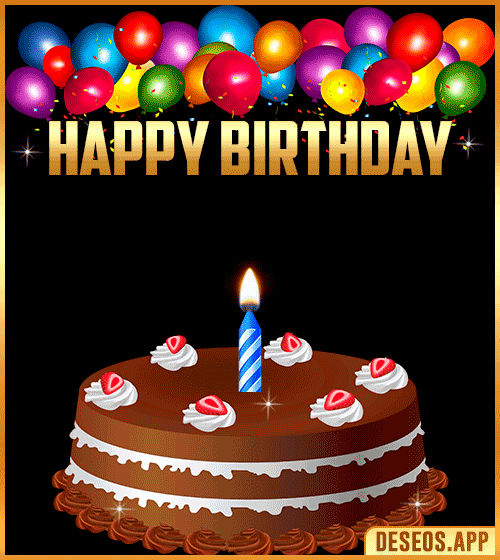 Happy Birthday Cake gif With Name